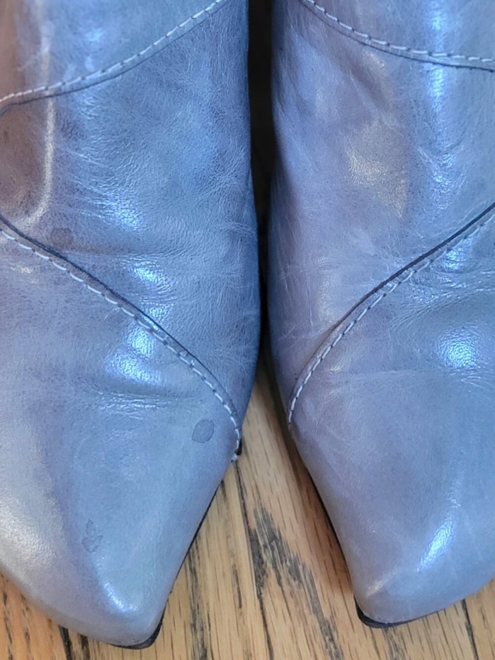 Vintage 15+ Yrs Old Tiggers Germany Grey Leather Heeled Boots Euro 37 US 6.5/7 - Picture 5 of 11